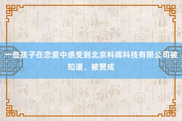 一些孩子在恋爱中感受到北京科晖科技有限公司被知道、被赞成
